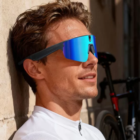 INF KI-Smart-Sonnenbrille mit 8MP-Kamera, gyroskopischer Stabilisierung, Wi-Fi & Bluetooth, Schwarz — kompatibel mit Android