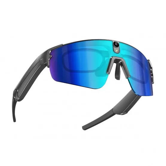 INF KI-Smart-Sonnenbrille mit 8MP-Kamera, gyroskopischer Stabilisierung, Wi-Fi & Bluetooth, Schwarz — kompatibel mit Android