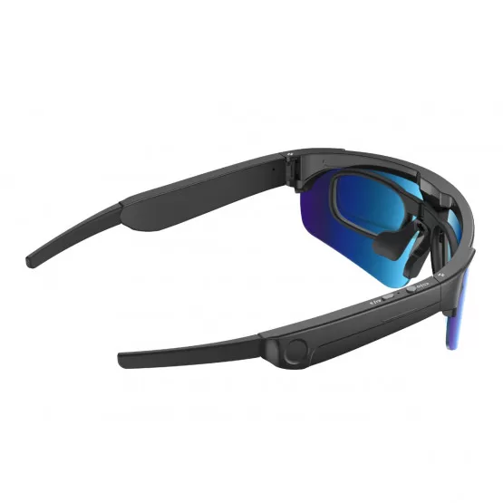 INF KI-Smart-Sonnenbrille mit 8MP-Kamera, gyroskopischer Stabilisierung, Wi-Fi & Bluetooth, Schwarz — kompatibel mit Android