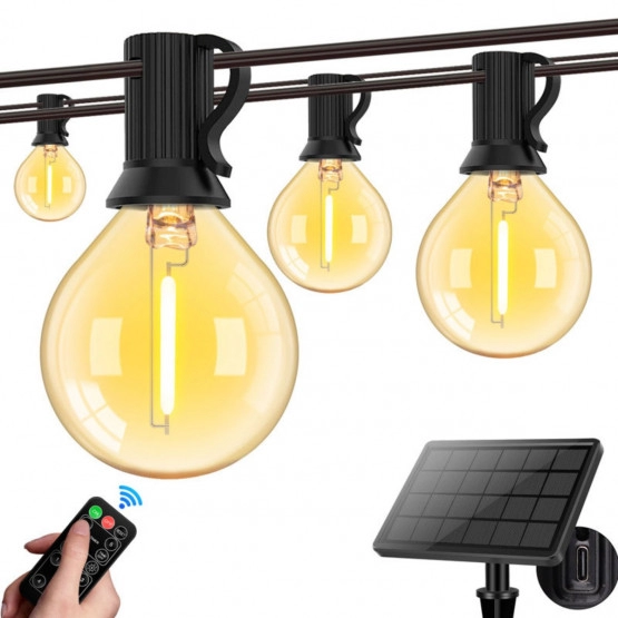 INF LED-Festschnurlichter mit Fernbedienung, Solar 24v, 15m, 25 Lampen +1
