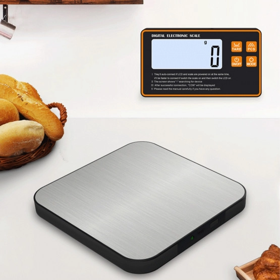 INF G07 Digitale Küchenwaage 5kg/1g — Batterie, Edelstahlplattform