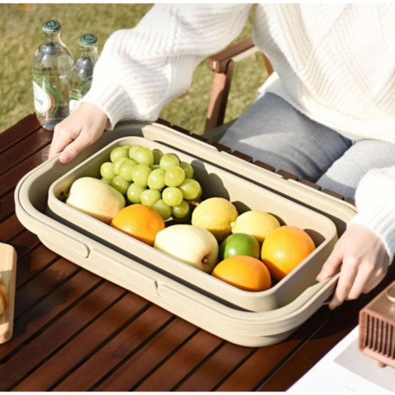 INF Faltbare Aufbewahrungsbox mit Tischdeckel und Schneidebrett — Schnell