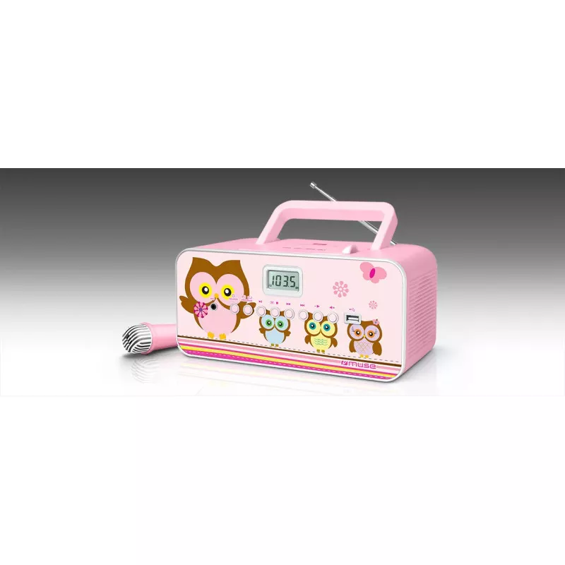 Muse M-29KP Pink/Image, 30 W, Tragbarer Radio-CD/MP3-Player mit USB,