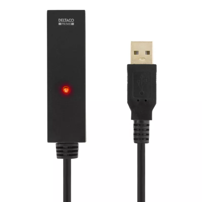 PRIME USB-Verlängerungskabel, aktiv, USB 2.0, 7 m, schwarz