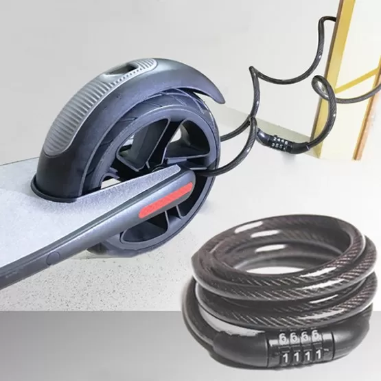 4-stelliges Kabelschloss Mit 75 Cm Stahlseil – Zahlencode Selbst Einstellbar, Für Fahrrad, Roller & Gepäck