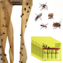 INF Fliegenfalle Fliegenfänger Fliegenpapierrolle 16er-Pack